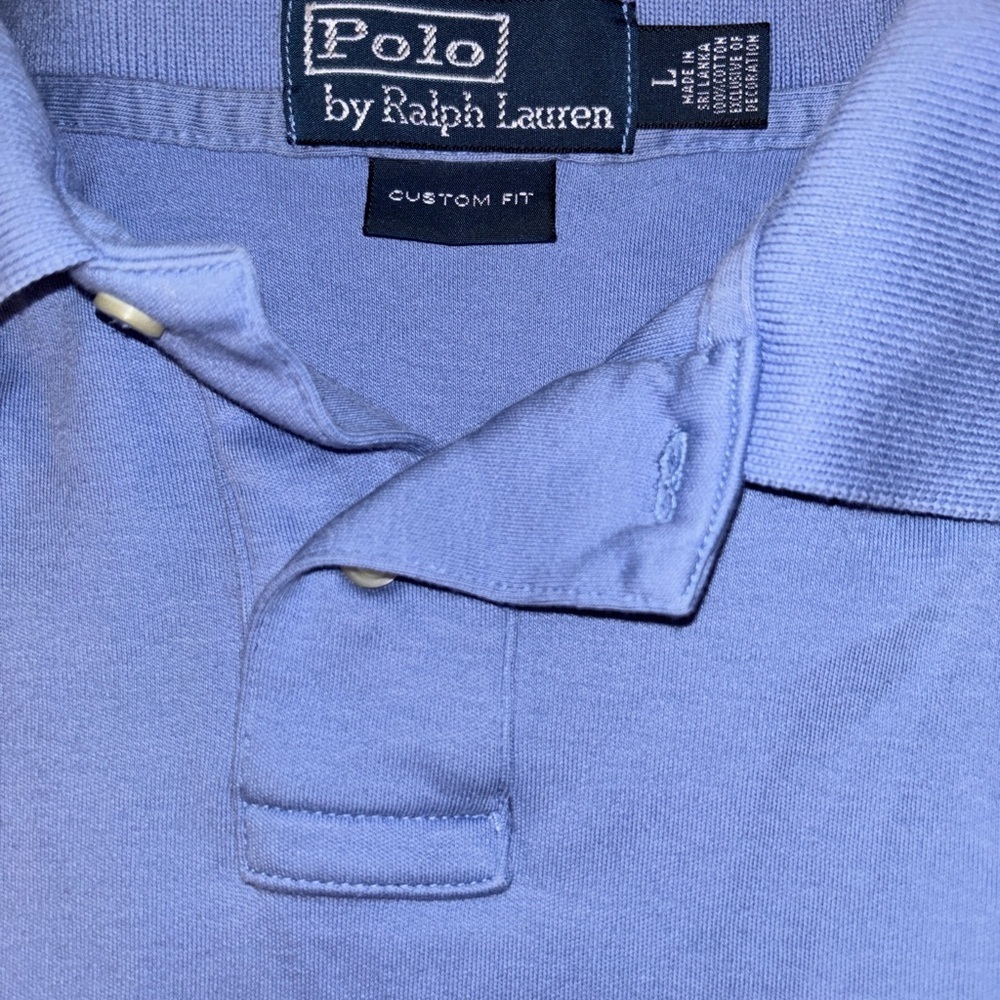 Polo by Ralph Lauren Men's Blue Polo Shirt Red Pony Slit on sides Large - Picture 5 of 8